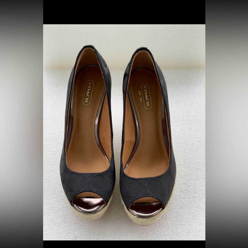 🆕 Coach Black Peep Toe Heels